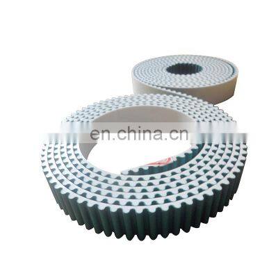 Open Ended Green Fabric White PU Industrial Timing Belt photo-4