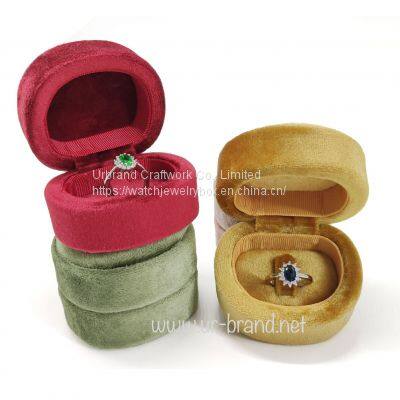 Velvet Ring Box Wholesale Jewelry Packaging Box Pink Customizable LOGO Velvet Jewelry Box photo-4