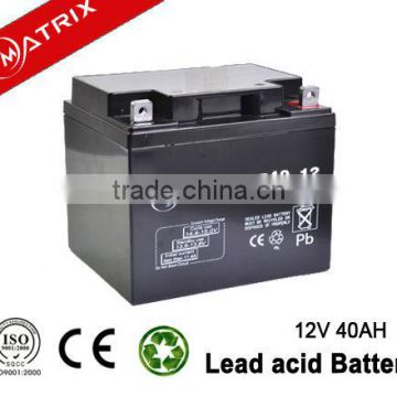 High capacity AGM battery sealed lead acid 12V 40AH