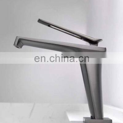 Bronze Matte Black Double Square Body Bathroom High Quality Single Handle Brass Antique Basin Mixer