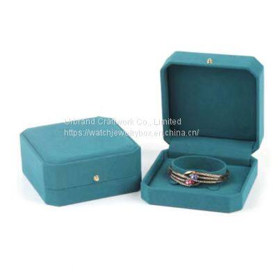 New Octagonal Super Fiber Jewelry Packing Box Ring Earring Necklace Bracelet Box With Custom Logo. photo-2