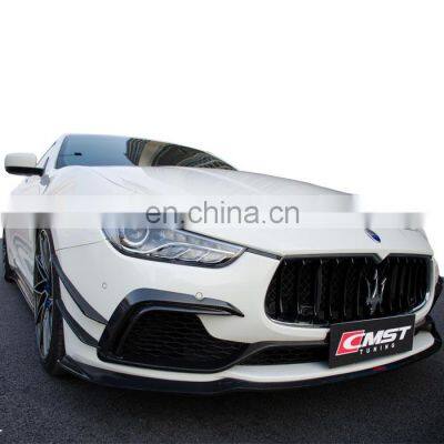 Carbon fiber body kit for Maserati Ghibli 2014-2017 in CMST style front lip rear diffuser side skirts and trunk spoiler facelift