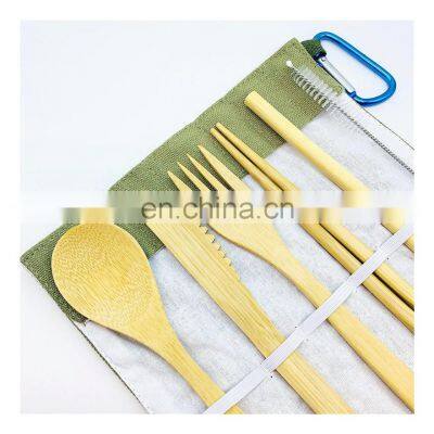 Bamboo Cutlery Travel Utensils Sustainable Bamboo Cutlery Set Reusable Knife Fork Spoon Biodegradable Straws Chopsticks Zero photo-5