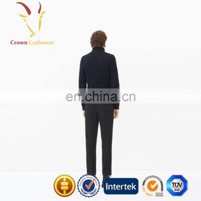 Men Cable Knit Pullover Sweater Pattern Cashmere Sweater photo-4