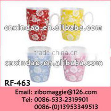 Beautiful Floral Print Wholesale Price Good Quality Customized Ceramic Beer Mug