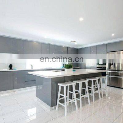 Modern custom 2pac kitchen cabinets design high gloss lacquer kitchen cabinet grey