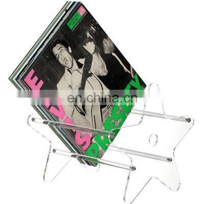 Clear Acrylic 50 LP Vinyl Record Holder Tabletop Vinyl Record Display Stand