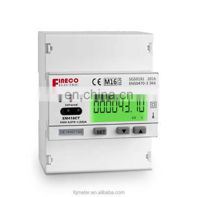 EM418  230V 10(10)A electronic digital single phase muli-rates kwh meter