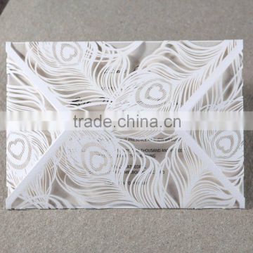 Luxury Korean White Country Laser Cut Wedding Invitations