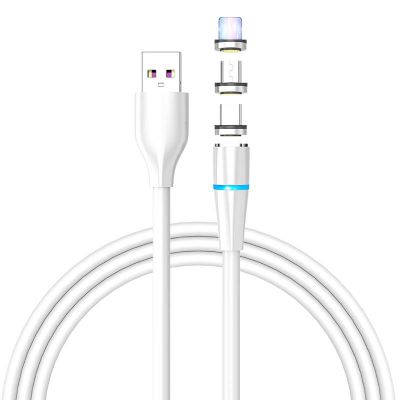 Wholesale 1.2m Led Light Magnet Usb cable 3 in 1 Fast Micro Type C Magnetic Charging Cable For Iphone