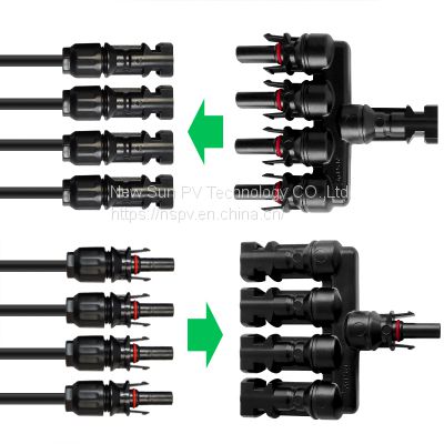 Hot Sale TUV 4TO1 4 Input 1 Output T Branch Connector for Solar Panel Systems