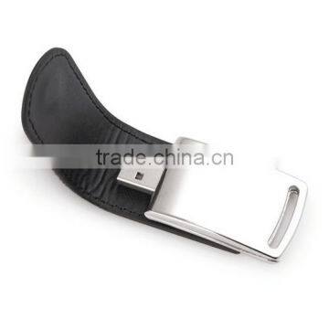 Black Leather Key USB, Flash Drive Promotion Business Gift with Customized Logo