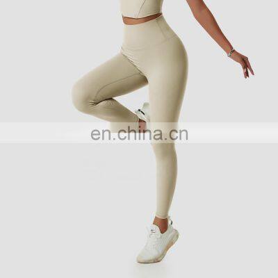Custom Solid Yoga Leggings Without T Line Women Breathable Scrunch Butt Sport Pants