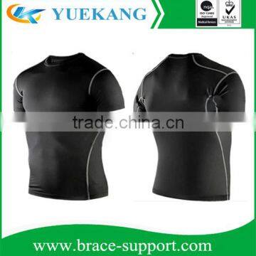 Mens Copper Wear Stretch Compression Top Shirt, Slimming Body Shaper Short Sleeve Shirt
