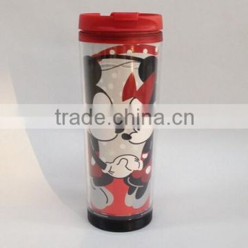 BPA FREE with changeable paper insert DIY double wall plastic mug