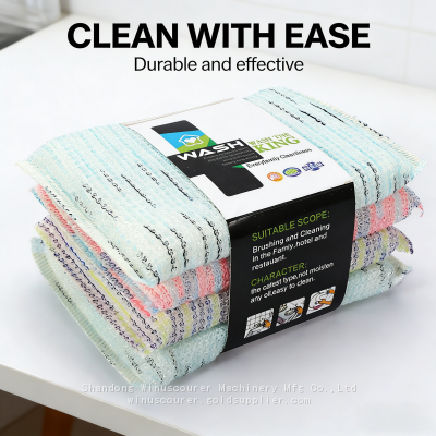 4 штуки многоразовых эффективных губок для уборки, яркие моющие тряпки для кухни и ванной комнаты