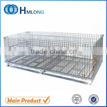 Galvanized foldable wire metal storage cage backet box