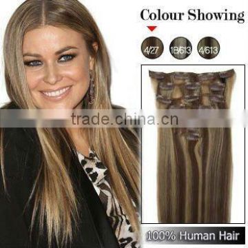 High Quality 100% Chinese Remy Human Clip In Hair Extensions