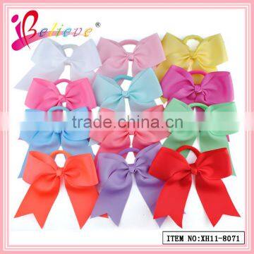 China factory direct wholesale 196 colors available handmade 6 inch ribbon elastic hair bow for girls (XH11-8071)