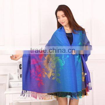 Wholesale New Flower Polyester Jacquard Shawl photo-3