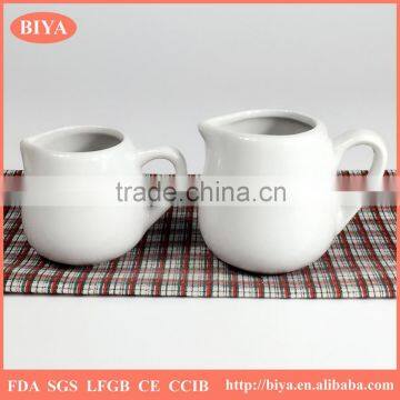 hotel and restaurant dinner high temperature porcelain mini small milk jars or pot, juice coffee jar,spice jar,pepper jar