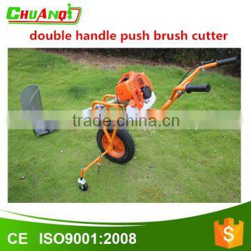 New design double handle push brush cutter lawn mower machine