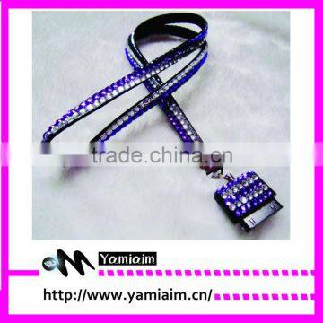 Fashion Bling Custom Logo Rhinestone Lanyard