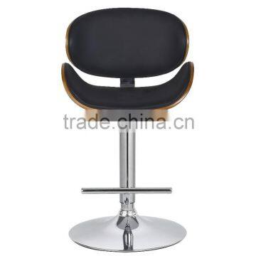 Modernwooden cheap swivel metal leather bar stools high chair adjustable height backrest high bar chair