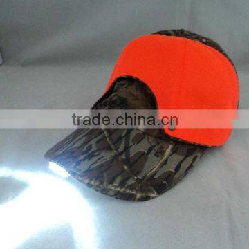 camo and orange material LED light up caps