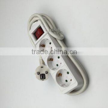 3 ways EU type extension power strip