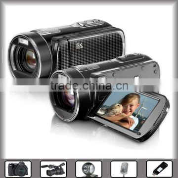 CMOS sensor digital video camera 5MP with 3" TFT LCD display, USB2.0, LED light