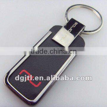 Fashion metal imitation leather keychain