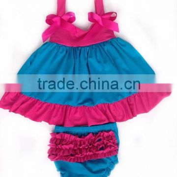 2015 Newly design cute baby swing set baby swing top set pima cotton baby clothing various colors available