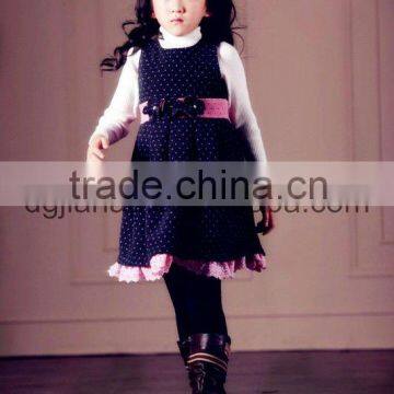 Special for winter fashion sleeveless circle dot kids clothes