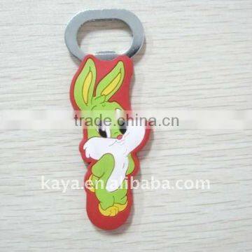 Soft pvc bottle opener with rabbit design for Household items