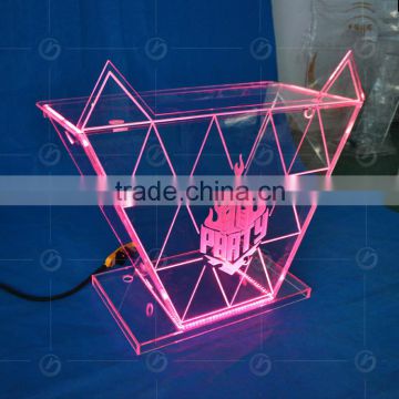 High quality night bar acrylic LEDRGB light table designs, night club dj facade, night bar booth night bar furniture