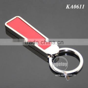 Promotional Trapezoid Stainless Steel Keyring Zinc Alloy Silver Plated Highly Polished Metal Blank Key Ring photo-5
