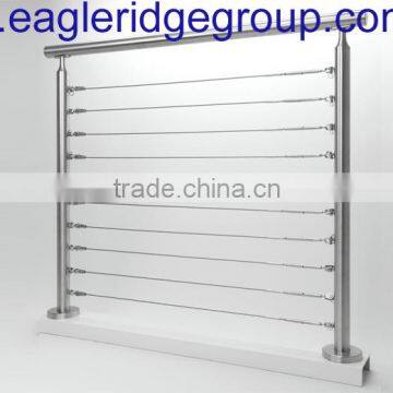 304 Stainless Steel Round Fascia Post Railing Systems With Swageless Terminals photo-2