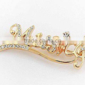 rhinestone letter brooch pins