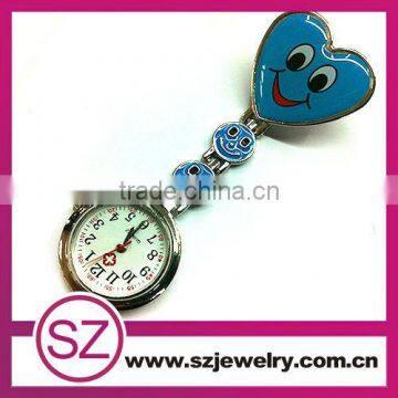 angle smile blue heart shape nurse fob watch for sale