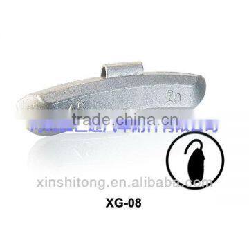 Zinc clip-on weight for steel rim