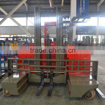 Side loading forklift truck