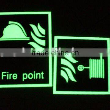 photoluminous exit sign/glow in dark signs/luminescent signs