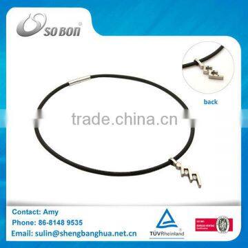 fashion tianium jewelry black silicone necklace in stock