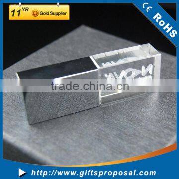 Crystal USB Disk Flash Drive With Blue Led Laser Light up Logo photo-4