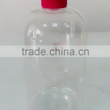 500ml Clear round shoulder Plastic bottle with cap A-1