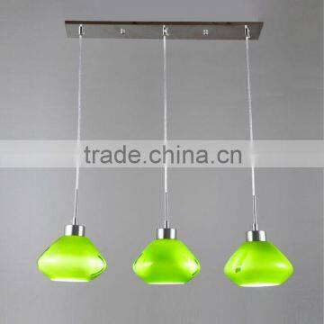 China zhongshan modern green glass dining light supplier 71106/L3