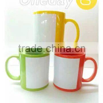 Sunmeta December New arrival colorful blank sublimation mugs patch mug SKB-07