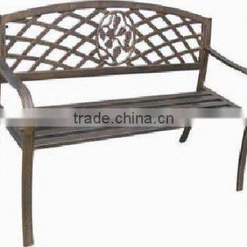 Antique style outdoor steel tube and cast Iron park bench