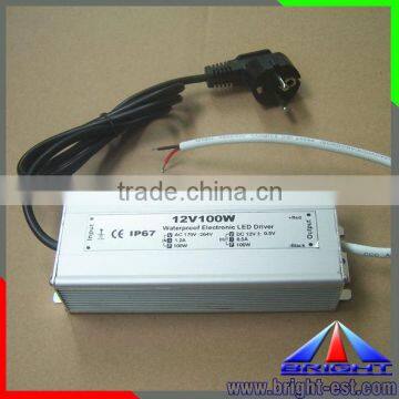 IP67 DC12V Waterproof 100w 0.8A LED Power supply